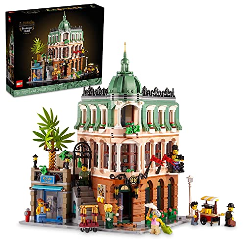 LEGO Icons Boutique Hotel 10297 Modular Building Display Model Kit for Adults to Build, Set with 5 Detailed Rooms Including Guest Rooms and Gallery - Standard Packaging