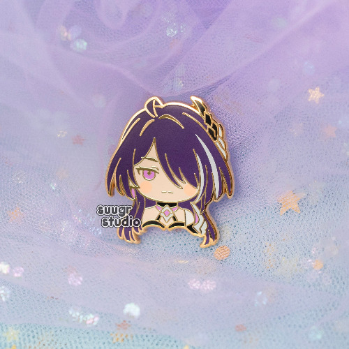 HSR Aventurine and Acheron Honkai Star Rail Hard Enamel Pin - Acheron / [A Grade] / Simple Rubber Back