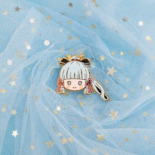 Genshin Impact Ayaka & Thoma/Tohma Hard Enamel Pin - Ayaka / [A Grade] / Simple Rubber Back