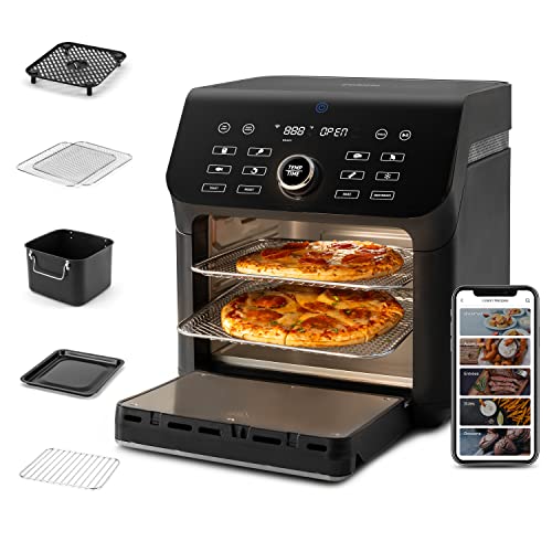 COSORI Air Fryer Toaster Oven Combo, 10 Qt Family Size 14-in-1 Functions (1000+ APP Recipes), Dishwasher-Safe Accessories with Roast Tray and Dehydrate Racks, Black Oven - Air Fryer Toaster Oven