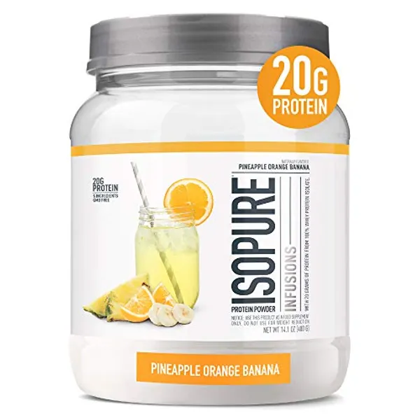 Isopure Protein Powder, Gluten Free, Whey Protein Isolate, Post Workout Recovery Drink Mix, Prime, Infusions- Pineapple Orange Banana, 16 Servings