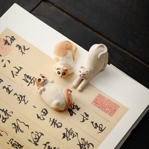 Hand-painted Cat Trio Tea Pets | Default Title