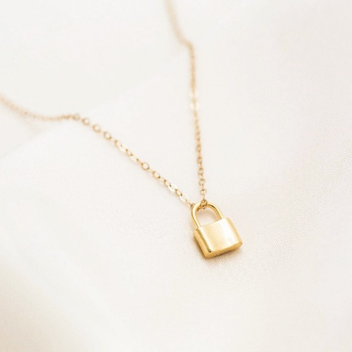 Tiny Lock Necklace | Gold Filled + Vermeil