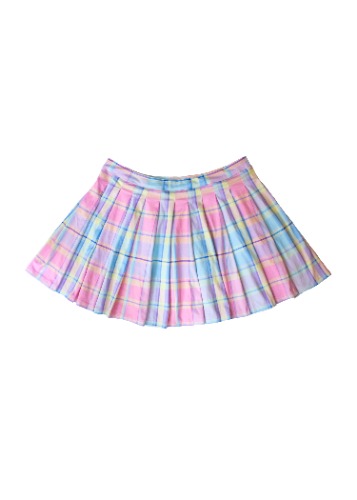 plaid pleated mini skirt | L / Konpeito