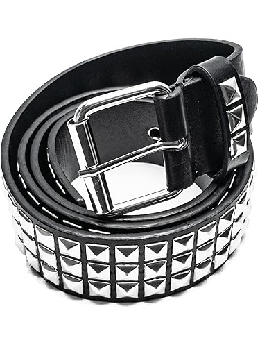 Punk Studded Belt for Women Rock Threads Goth Stud Pyramid Gothic Clothing - Black