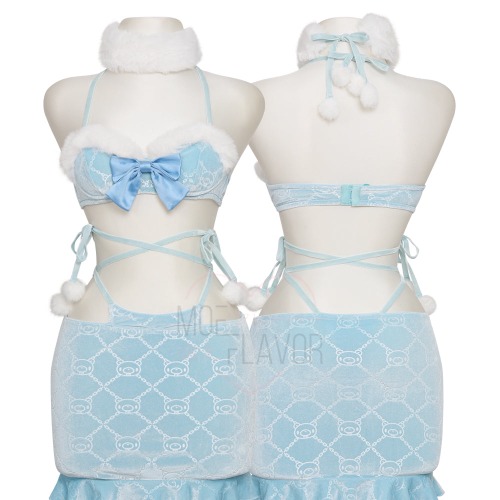 Pastel Winter Top & Skirt [MOEFLAVOR x Gloomy Bear] - Blue / S/M