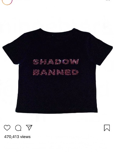 Shadowbanned rhinestone crop top | Small