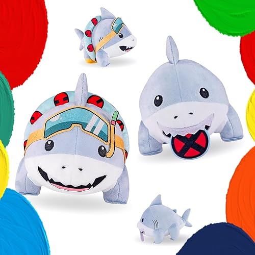 Jeff The Land Shark Plush - 9.8" Super Cute Stuffed Shark, Soft Stuffed Animal Pillow Doll Gifts for Kids and Adults ((A+B) 2pcs) - (A+b) 2pcs