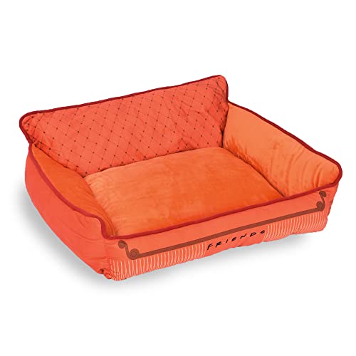 GuHuiKuFriends The TV Show Sofa Cuddler Dog Bed, 24"x 19"x 8" | Soft and Cute Dog Bed from Elevated Dog Bed Raised Dog Bed Friends Sofa Friends Merch Officially Licensed by Warner Bros Pink