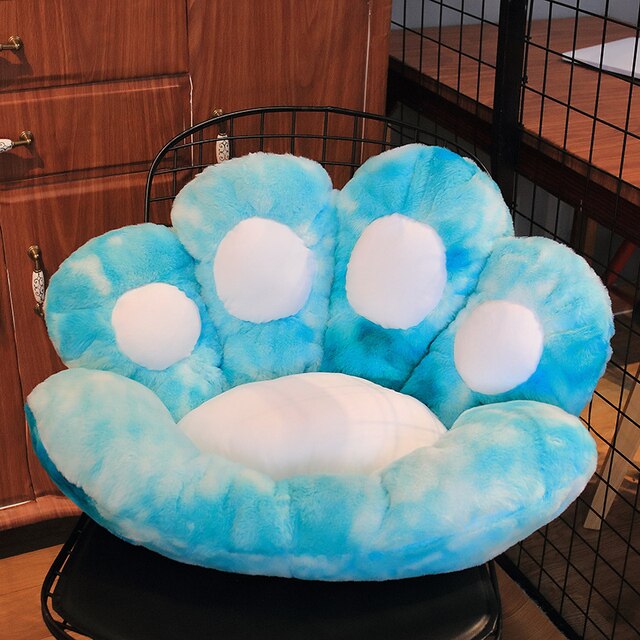 1pc/ 2 Sizes Soft Cozy Paw Pillow Cushion for Chair - colorful blue / 70cm