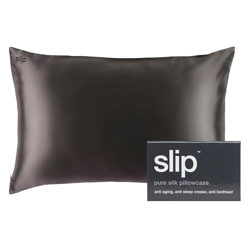 SLIP Queen Silk Pillowcase, Pink - Slipsilk Pure Mulberry 22 Momme Silk Pillow Case - Queen (51 x 76 cm) Black