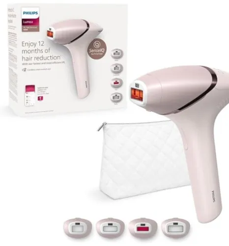Philips Lumea IPL Hair Removal 9000 Series - Hair Removal Device with SenseIQ Technology, 4 Attachments for Body, Face, Bikini and Underarm, Cordless Use (Model BRI957/00) : Amazon.co.uk: Health & Personal Care