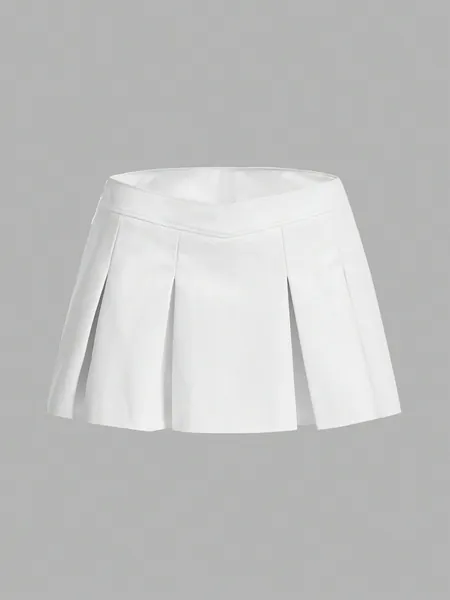 ♡ white leather skirt ♡