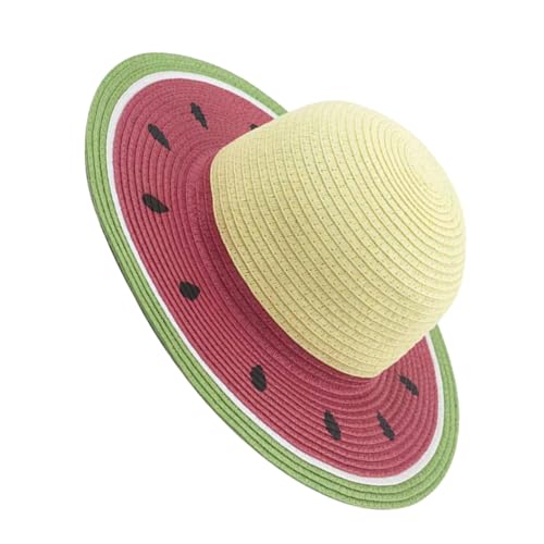 PRETYZOOM Sun Visor Straw Hat Summer Straw Hat Beach Straw Hat Watermelon Straw Hat Straw Woven Hat Watermelon Caps Floppy Beach Sun Hat Wide Brim Straw Hat Wide Brim Hat Wide Brim Sun Hat