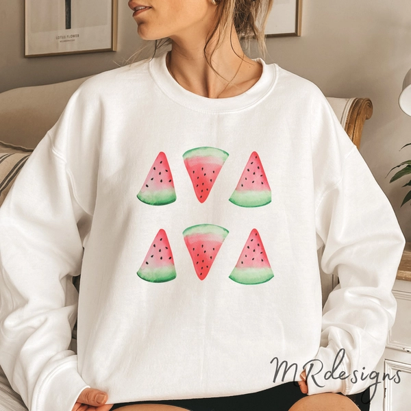 Watermelon Sweatshirt, Watermelon Shirt, Cute Watercolor Shirt, Summer Shirt,  Birthday Gift, Cottagecore Shirt, Gift for Her, Fruit Tee