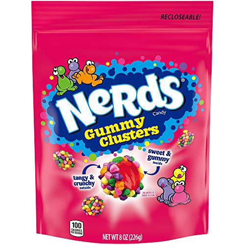 Nerds Gummy Clusters Candy, Rainbow, Resealable 8 Ounce Bag - Rainbow - 8oz