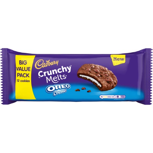 Cadbury Crunchy Melts Oreo Creme Chocolate Cookies, 310 g,Brown