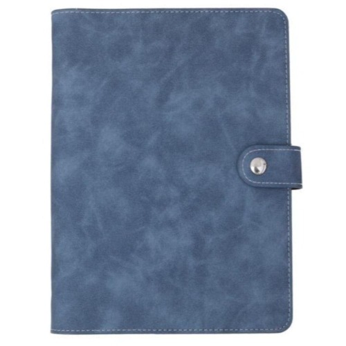 Vegan Leather Organizational Notebook/Journal A5/A6 (3 Paper Options) - A5 Large / Navy Blue / Notebook (Line/Grid/Dot/To-Do)