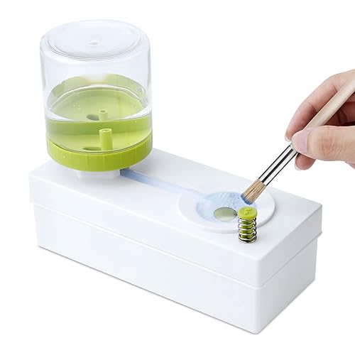 Paint Brush Cleaner Tool, Paint Brush Rinser Set Paint Brush Rinser Machine Paint Brush Cleaner Art Supplies for Acrylic Watercolor Oil Water-Based Painting (Green)