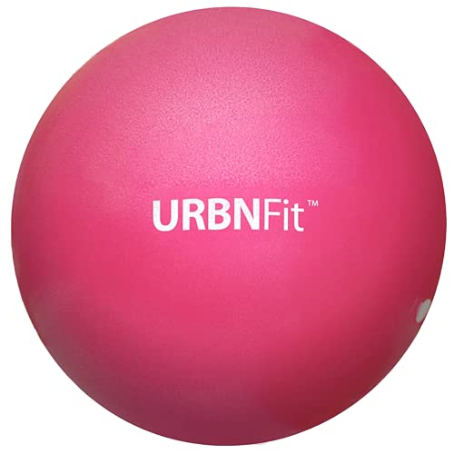 URBNFit Small Exercise Ball - 9-inch Mini Pilates Ball with Fitness Guide for Yoga, Barre, Physical Therapy, Stretching & Core Stability Workout - Pink
