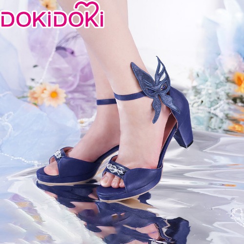 【 Ready For Ship】DokiDoki-SR Game Genshin Impact Ningguang New Skin Cosplay Costume Orchid's Evening Gown Ning Guang Cosplay | Shoes-L(EU39)