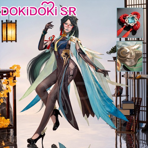 DokiDoki-SR Game Genshin Impact Cloud Retainer Xianyun Costume / Shoes Xian yun | Costume Only-L-PRESALE