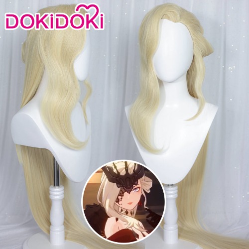 【Ready For Ship】DokiDoki Game GenShin Impact La Signora Cosplay Wig Long Yellow Wig Women | La Signora