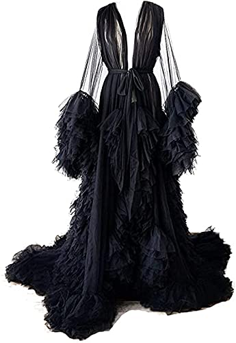 Robe de chambre kimono en tulle pour femme 