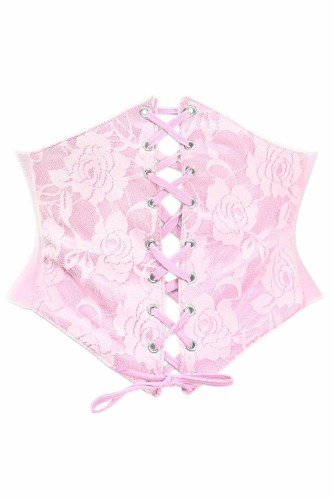 Lavish Lt Pink Lace Corset Belt Cincher - Medium / pink
