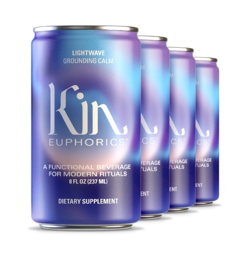 Lightwave by Kin Euphorics, Non Alcoholic Spirits, Ready to Drink, Nootropic, Botanic, Adaptogen Drink, Lavender-Vanilla, Ginger, and Birch, Calm the Mind and Mellow the Mood, 8 Fl Oz (4pk) - 8 Fl Oz (Pack of 4)
