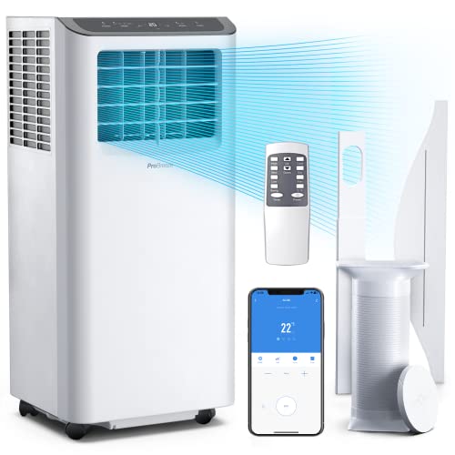 Pro Breeze 4-in-1 Portable Air Conditioner 9000 BTU – Smart Home WiFi Compatible - 24 Hour Timer & Window Venting Kit Included. Powerful Air Conditioning Unit with Class A Energy Efficiency Rating - 9,000 BTU + Smart App