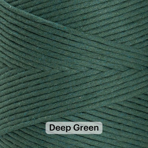 SOFT COTTON CORD ZERO WASTE 4 MM - 1 SINGLE STRAND - SAMPLES - Deep Green