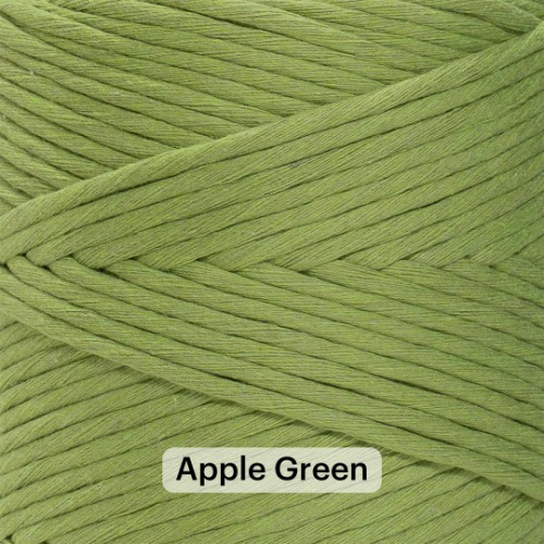 SOFT COTTON CORD ZERO WASTE 4 MM - 1 SINGLE STRAND - SAMPLES - Apple Green