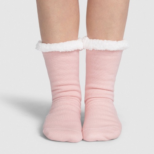 Pink Sherpa Socks | S (AU Women's 3-8)