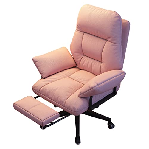 Ergonomic Office Chairs Gaming Chair Recliner Chair Lazy Sofa for Bedroom, Home Office Desk Chairs Computer Chair Study Chair Backrest Reclinable Desk Seat for Living Room (Color : Pink with footrest - Pink With Footrest