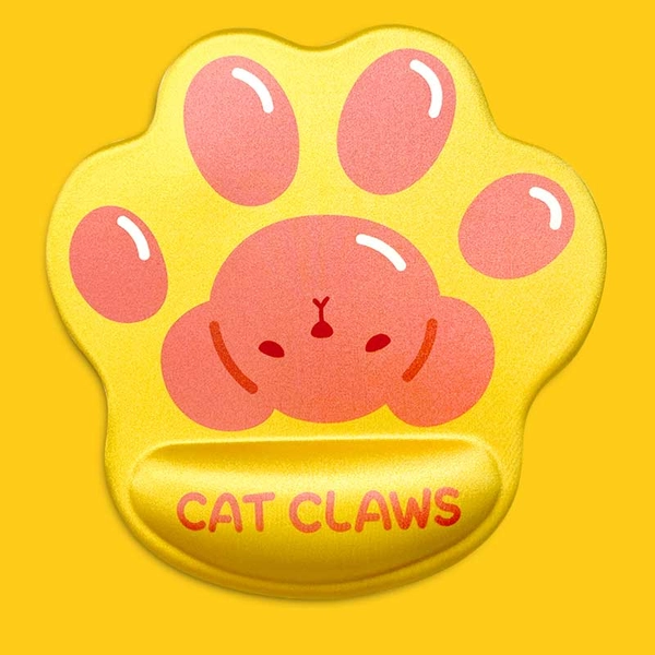 Cute Cat Paw Mouse Pad with Wrist Support Cat Claws Kawaii Cat Lover Gifts for Cat Mom - Black