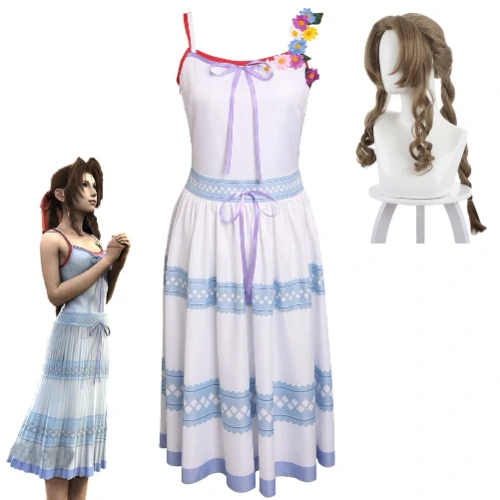 Aerith gainsboro Cosplay Costume parrucca gioco Final Fantasy VII Fantasy Women Dress travestimento Ladies Halloween Carnival Clothing - AliExpress 