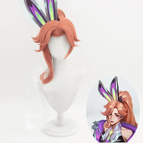 LOL Battle Bunny Miss Fortune parrucche Cosplay 80cm lungo marrone con coda di cavallo capelli sintetici resistenti al calore Perucas - AliExpress 
