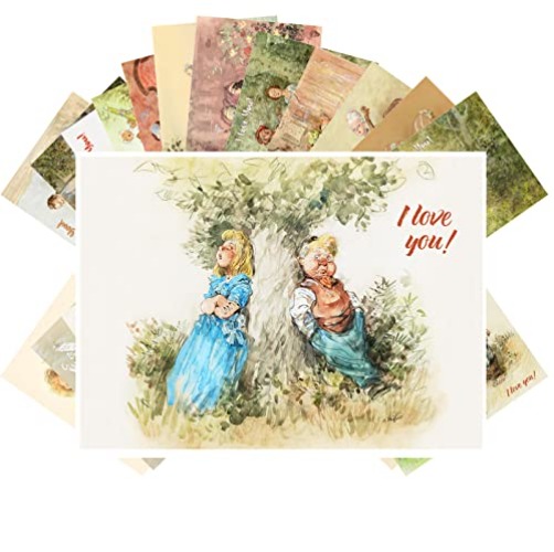 PIXILUV Vintage Postcards (24 pcs 4"x6" each) I LOVE YOU