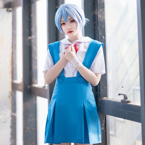 Asuka & Rei Anime School Cosplay - Blue / S