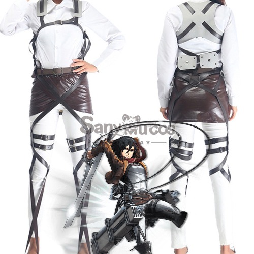【In Stock】Anime Attack On Titan Cosplay Survey Corps Leather Suit Cosplay Props