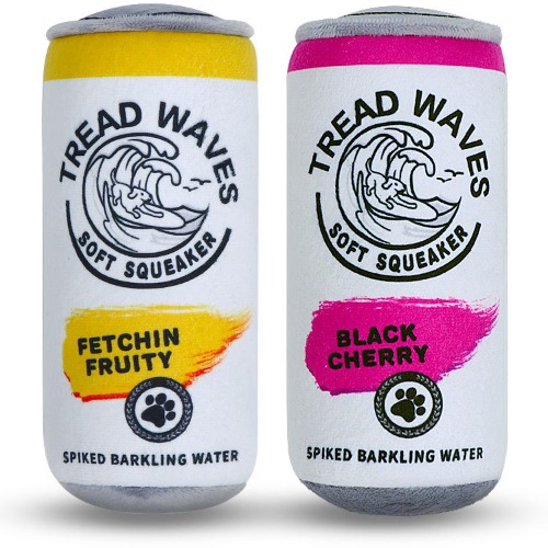 Mila - Interactive Squeaky Beer Can Dog Toy - Pink