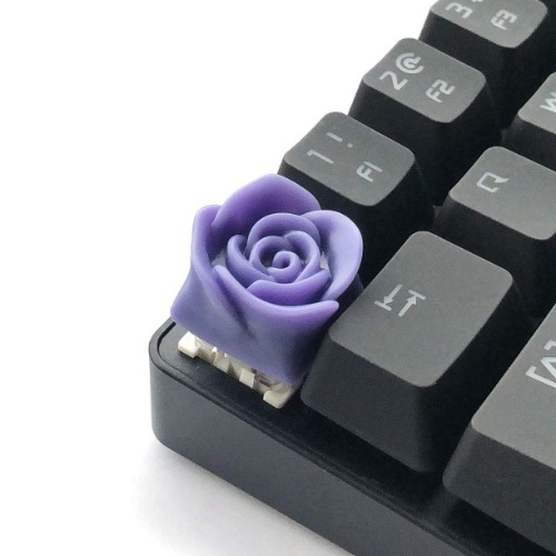 Capsmiths Rose Artisan Keycap for MX Mechanical Gaming Keyboards (Purple) - Purple