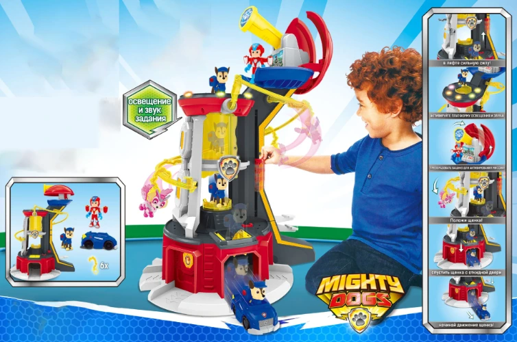 Pawd Patrol Spielzeug Mighty Welpen Super Patrouillieren Lookout Turm Spielset Mit Lichter Und Klänge Mit 1 Team Führer 1 Hund Set Spielzeug | Spargut Marktplatz