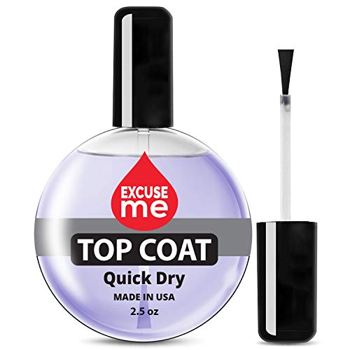 Excuse Me Quick Dry Fast Drying Super Shiny Nail Polish Top Coat Professional Refill Size 2.5 oz. - 2.50 Fl Oz (Pack of 1)