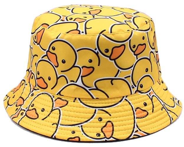 XYIYI Cute Bucket Hat Beach Fisherman Hats for Women Men Teen Girls - Yellow Rubber Duck
