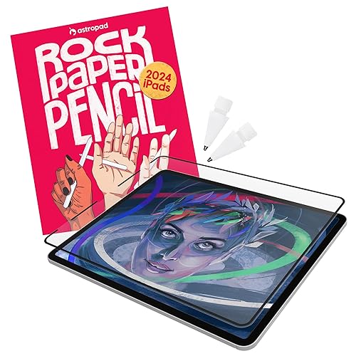 Astropad Rock Paper Pencil 2 – Paper Screen Protector for iPad Pro 13 inch (M4, 2024) and iPad Air 13 inch (M2, 2024) + Apple Pencil Tips Replacement 2 Pack – Compatible with Apple Pencil 1st/2nd Gens - iPad Pro 13-in. (2024) & iPad Air 13-in. (2024)
