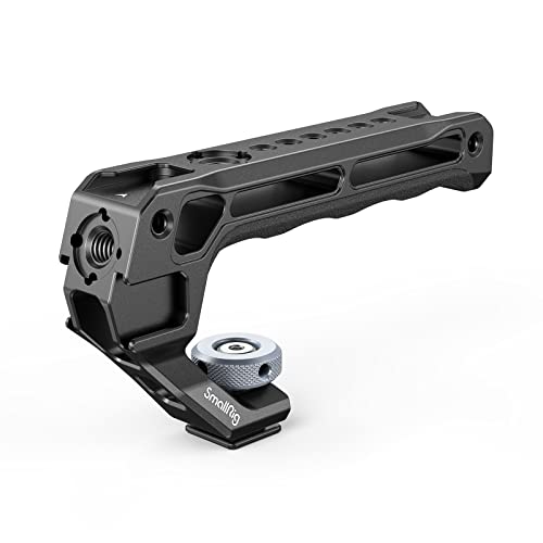 SMALLRIG Top Handle with Cold Shoe, Grip for Camera Cage, Universal Video Rig with 5 Cold Shoe Adapters to Mount DSLR Camera with Microphone/LED Light/Monitor/Magic Arm (Lite) - 3764 - Cold Shoe