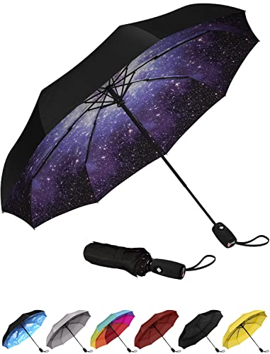 Repel Umbrella Windproof Travel Umbrella - Wind Resistant, Small - Compact, Light, Automatic, Strong, Mini, Folding and Portable - Backpack, Car, Purse Umbrellas for Rain - Men and Women - Starry Night