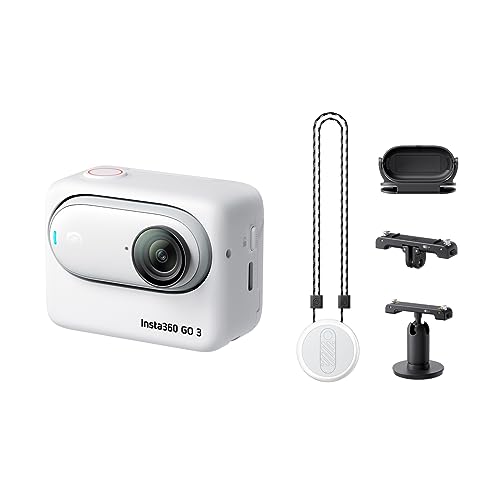 Insta360 GO 3 (64GB) Action Kit – Small & Lightweight Action Camera, Portable and Versatile, Hands-Free POV, Mount Anywhere, Stabilization, Multifunctional Action Pod, Waterproof, for Travel, Sports - Action Kit